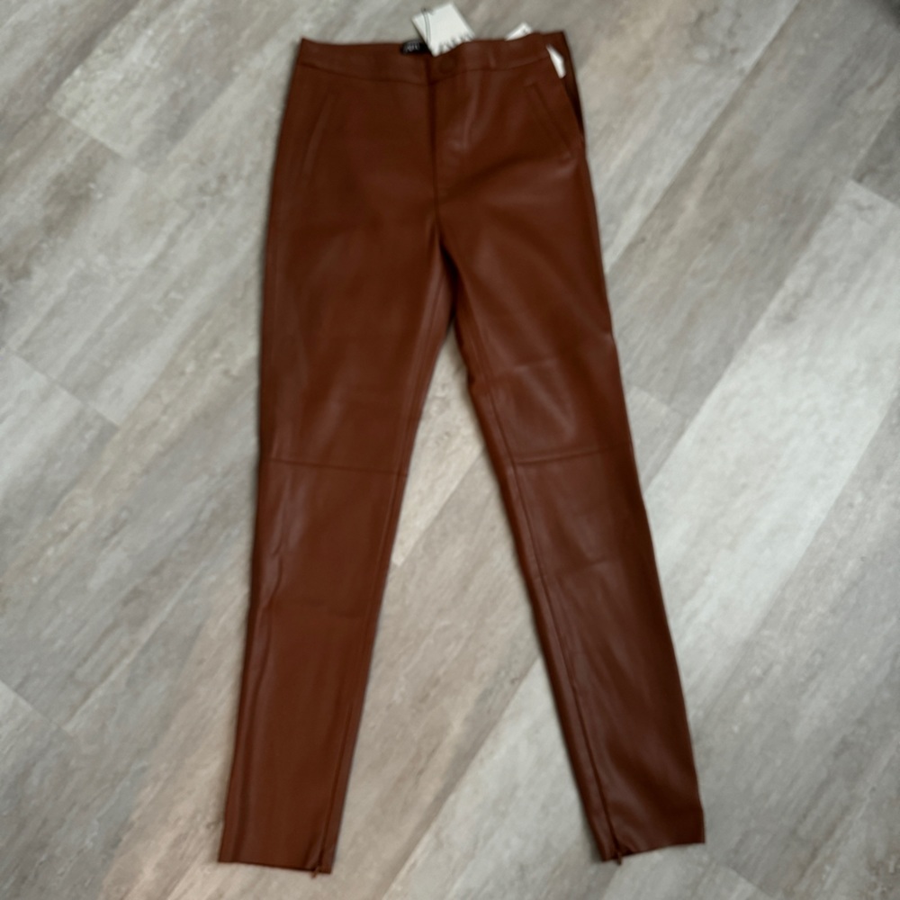 ZARA Faux Leather legging high rise pants
